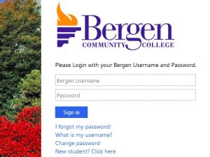 bergen community college login portal